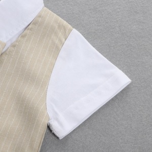 Ensemble deux pièces d'été pour bébés et enfants : Nouveauté – Costume élégant pour garçons avec chemise à nœud papillon et short - Product Image 5