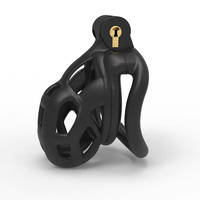 Cage de chasteté BDSM pour hommes, micro-cage noire pour pénis Cobra, étanche IPX7 avec attaches