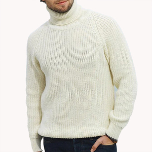 Pull en maille à col roulé unisexe grande taille, couleur unie, personnalisable, rétro, nostalgique, manches longues, couche de base - Product Image 6