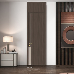 Puerta de Madera Minimalista Moderna WT-3092, Acabado en Madera Clara, Aislamiento Acústico, Puerta Interior para Dormitorio - Product Image 2