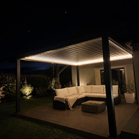 Pergola bioclimatique en aluminium avec revêtement en poudre, toit à lames orientables, imperméable, pour jardin et terrasse extérieure