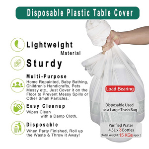 Light Blue Plastic <strong>Tablecloths</strong> 2 Pack Disposable <strong>Table</strong> Covers 54 X 108 Inch <strong>Table</strong> Cloths for BBQ Picnic Birthday Wedding Parties - Product Image 4