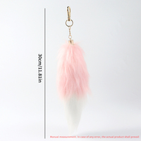 Porte-clés en peluche de voiture avec pendentif queue de renard personnalisé en vrac Porte-clés en fourrure de renard mignon Porte-clés en fourrure de loup avec pompon Cadeau porte-porte-clés