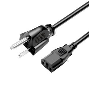 <span class=keywords><strong>Cable</strong></span> de Alimentación Americano Estándar Certificado 18-12 AWG de PVC con Alambre de Cobre de 3-25 Pies para Electrónicos del Hogar y la Oficina - Product Image 2