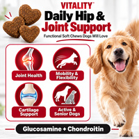 Friandises à mâcher pour chiens pour la mobilité des articulations, à base de glucosamine et de chondroïtine — Formule personnalisée OEM ODM en marque blanche