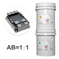 Composé d'empotage en polyuréthane époxy silicone noir transparent RTV hautement conducteur thermique en 2 parties