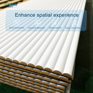 Paneles Acústicos Semicirculares Flexibles <span class=keywords><strong>de</strong></span> PVC con Chapa <span class=keywords><strong>de</strong></span> Madera MDF para Sala <span class=keywords><strong>de</strong></span> Estar, Dormitorio, Hotel, Ignífugos, Aislamiento Acústico - Product Image 3