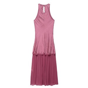 เดรสแขนกุดมีจีบสำหรับผู้หญิงเดรสแฟชั่นคล้องคอ - Product Image 2