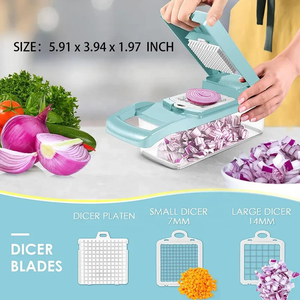 <b>Vegetable</b> Chopper Onion <b>Cutter</b> 14 in 1 Professional Mandoline Slicer for Kitchen <b>Multifunctional</b> Food Chopper for Potato Tomato - Product Image 5