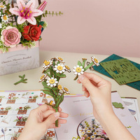Robotime Rowood Miniature Jouets TW03H Panier De Fleurs En Bois Décoration De La Maison Fleur Modèle DIY 3D Puzzles Bois Artisanat
