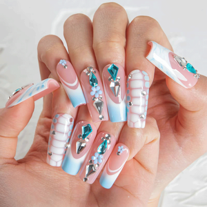<span class=keywords><strong>Uñas</strong></span> Postizas de Lujo de Diseñador, las Más Vendidas, Hechas a Mano, Acrílicas, con Pedrería, <span class=keywords><strong>Marca</strong></span> Bling, <span class=keywords><strong>Uñas</strong></span> Artificiales con Diamantes de Imitación - Product Image 3