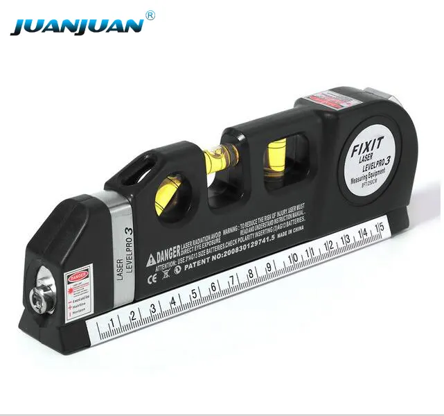 Laser Rangefinder 8FT Laser Level Scale Horizon Vertical Measure Multipurpose Measure Level Laser Meter Black