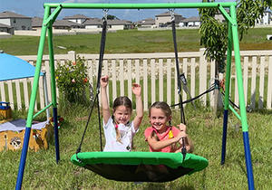 مجموعة أرجوحة ملونة للحديقة الخلفية للترفيه في الهواء الطلق للأطفال - Product Image 5