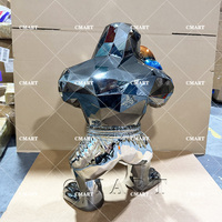 Prix d'usine Sculpture modèle Gorilla Kong électroplaqué, peint à la main, personnalisable en résine/fibre de verre, décoration de bureau et de maison