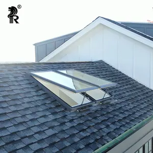 슬라이딩 타입 평면 지붕 충격 저항 유리 채광창 맞춤형 전기 아트리움 채광창 지붕 저렴한 가격