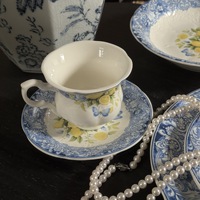 Service de table en céramique, vaisselle, assiettes, bols, tasses, style français, décor citron en relief, vintage, pour la salle à manger à la maison