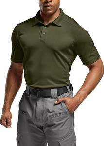 เสื้อโปโลแขนสั้นน้ำหนักเบาสำหรับผู้ชาย, เสื้อโปโลสำหรับเล่นกอล์ฟแนวยุทธวิธีผ้าถักลายดีไซน์พิมพ์ - Product Image 3