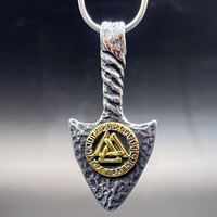 Bán Buôn Thép Không Gỉ Cổ Điển Bắc Âu Viking Runes Amulet Trang Sức Vòng Cổ Odin Biểu Tượng Hình Học Viking Mặt Dây Chuyền Vòng Cổ