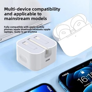 Adaptador de Corriente Plegable con Enchufe del Reino Unido, PD <span class=keywords><strong>20W</strong></span> Tipo-C, <span class=keywords><strong>Cargador</strong></span> de Pared de Carga Rápida para iPhones - Product Image 1