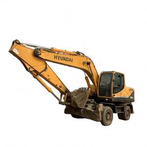 Excavatrice sur roues d'occasion Hyundai 210w-9 d'origine, 21 tonnes, moteur Cummins, forte puissance de creusement, garantie 1 an, à vendre - Product Image 1