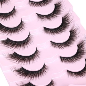 7 Pasang Bulu Mata Palsu Model Fox Eye Buatan Tangan, Bulu Mata Faux Mink Tipis, Tampilan Alami Berbentuk Sayap, Lembut, Dapat Digunakan Kembali, Untuk Riasan Sehari-hari, Pesta, dan Pernikahan - Product Image 4