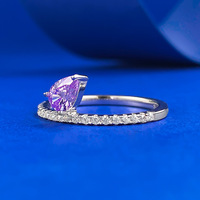 Bague de fiançailles en zircon cubique 4x6mm en argent sterling 925 en forme de larme plaqué rhodium pour mariage et fête