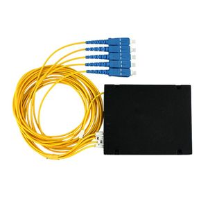 FTTH Mini GPON 1x4 loại SC LC APC UPC kết nối <span class=keywords><strong>Coupler</strong></span> quang <span class=keywords><strong>4</strong></span> cách sợi quang PLC Splitter với ABS hộp - Product Image 1