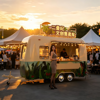 Remorque de camion-restaurant personnalisable en acier inoxydable avec conception résistante à la rouille et alimentation intégrée pour le service de bonbons en extérieur
