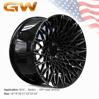 Jantes forgées GW 6061-T6 noir brillant, concaves profondes, 18-22 pouces, 5x114.3 5x100 5x112 5x120, pour BMW M3 M5 X3 X5