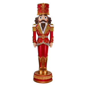 Accesorios de vacaciones de Navidad 6.6FT fibra de vidrio rey <span class=keywords><strong>Cascanueces</strong></span> jugar tambor escultura para interior al aire libre decoración de temporada de Navidad - Product Image 4