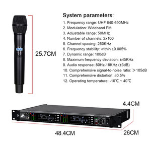 Sistema de Micrófono Inalámbrico AD4D-2 2 Canales 470-940MHz para Boda, Bar, Conferencia y Directo - Product Image 5