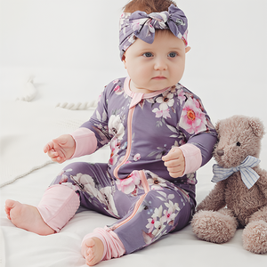 Pyjama unisexe en bambou et élasthanne pour bébé, barboteuse à fermeture éclair sur le devant, combinaison respirante pour nourrisson - Product Image 1
