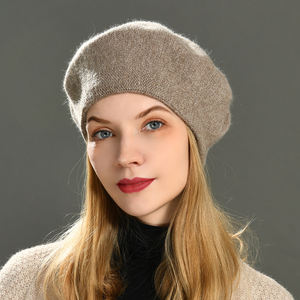 أنيقة مزدوجة الطبقة قبعة القبعات الفرنسية من الكشميرية مخصصة للشتاء البريطانية الحياكة عالية الجودة بالجملة قبعة الفنان أزياء الكبار - Product Image 5