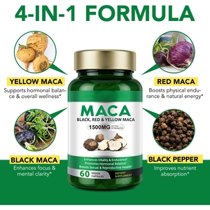 Capsules de racine de maca noire pour l'énergie et la vitalité, complément alimentaire à base de plantes, étiquette privée OEM - Product Image 5