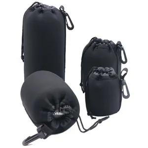 पानी प्रतिरोधी सुरक्षात्मक Neoprene डिजाइनर Drawstring कैमरा लेंस बैग DSLR लेंस के लिए