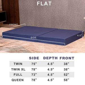 Nhà Máy Tùy Chỉnh Amazon Bán <span class=keywords><strong>Hot</strong></span> Giường Trong Một Hộp, 6 Inch Twin Tri Fold Khách Đúp <span class=keywords><strong>Memory</strong></span> <span class=keywords><strong>Foam</strong></span> Foldaway Nệm Với Washable Cover - Product Image 4