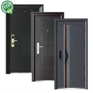 Fully Customized Modern Design Finished Steel Entrance <b>Doors</b> With Glass for House Front Meta <b>Door</b> - Product Image 1