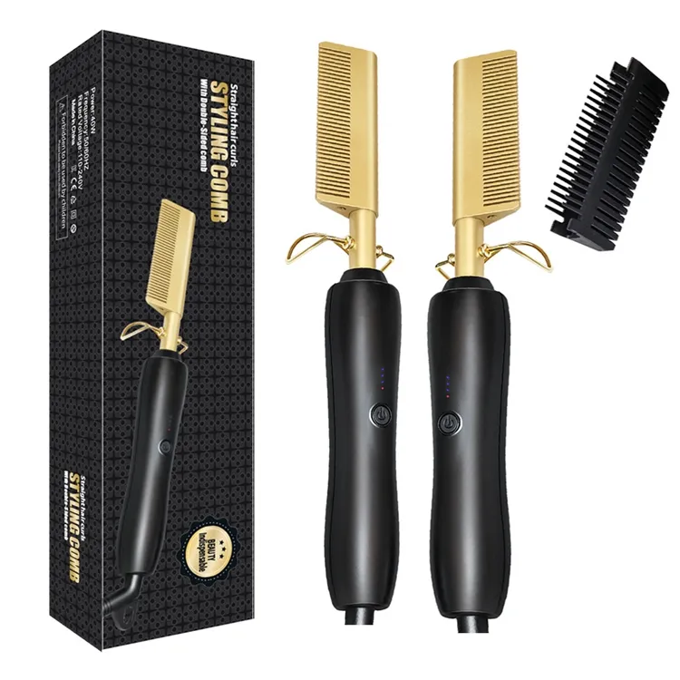 Professional Custom Hot Hair Comb Electric Hot Comb Straightener Electric Hair Straightener Portable Hot Combs Straightener