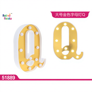 Grande Lettera Q Dorata a LED Luminosa, Senza Batteria, Dimmerabile, Illuminazione per Feste di San Valentino con Misurazione In Loco - Product Image 1