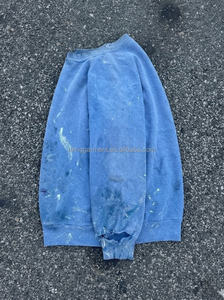 Sudadera 100% Algodón Vintage con Efecto Desgastado por el Sol, Personalizada para Hombre, Lavado Ácido, Estampado Serigrafiado con Efecto Agrietado y Decolorado, Cuello Redondo - Product Image 3