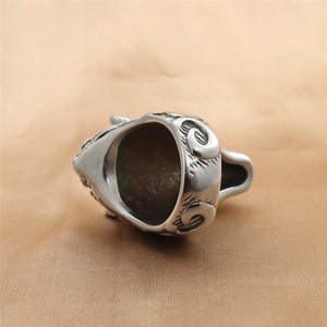 yunnique <b>Wolf</b> Head <b>Ring</b> Stainless Steel Men's Jewelry Retro Silver Animal Shape Gift - Product Image 4