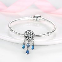 Abalorios de Plata 925 MULA, Serie Azul, Forma de Mariposa, Colgantes Originales de Moda para Hacer Joyería DIY con Circonita
