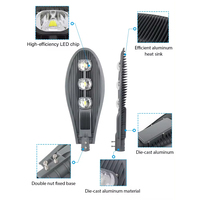 Lampadaire LED AC étanche IP66, économie d'énergie, 50W 100W 200W 300W, en aluminium, pour usage routier