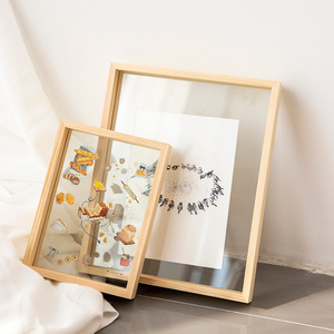 Wooden Acrylic <b>Photo</b> <b>Frame</b> Rectangle Single Layer Glass Durable Tabletop Display Living Room Bedroom Study - Product Image 1