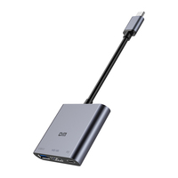 Estación de acoplamiento concentrador USB C 3 en 1 de alta velocidad OEM con USB 3,0 niquelado 4K 3,0 PD 3 puertos tipo C Hub 3 en 1