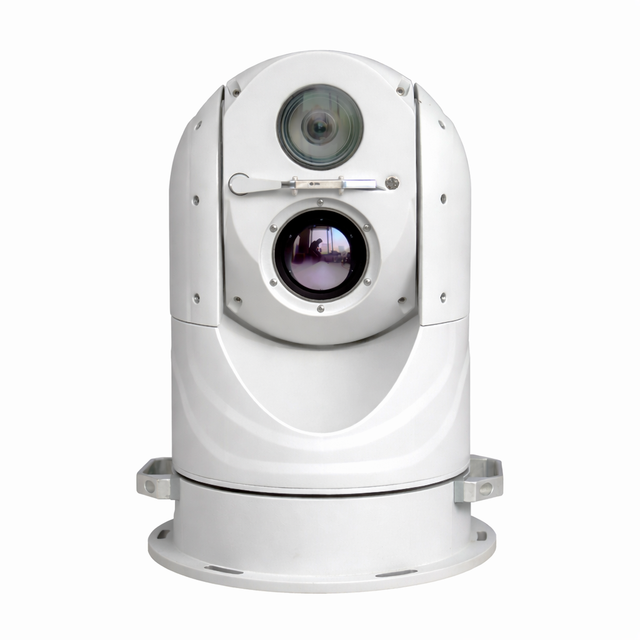Thermal Imaging Bi-Spectrum PTZ Camera Boat-mounted Marine Use Gyro Stabilization AI Tracking Long-Range Vessels Recognition