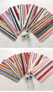 Colorful Wave Patterned Anti-Slip Floor <b>Mat</b> Absorbent Non-Slip Polyester Bathmat for Bedroom Hotel and Home Bathroom Use - Product Image 6