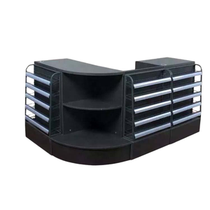 Mostrador de Caja Lacado en Gris Acero para Tiendas de Conveniencia, Múltiples Colores Disponibles, Estilo FamilyMart, Suministros para Supermercados - Product Image 1
