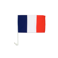 Drapeau de la France pour les supporters de football, support en plastique à clipser, drapeaux de la Coupe d'Europe pour fenêtre de voiture