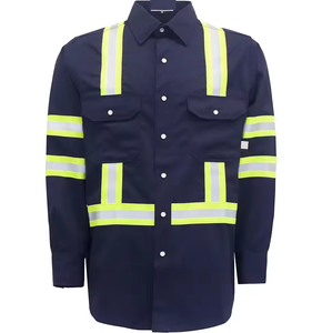 NFPA2112 Safety Reflective FR <strong>Shirts</strong> ANSI Hi Vis <strong>Flame</strong> Resistant Long Sleeve Work <strong>Shirts</strong> - Product Image 2